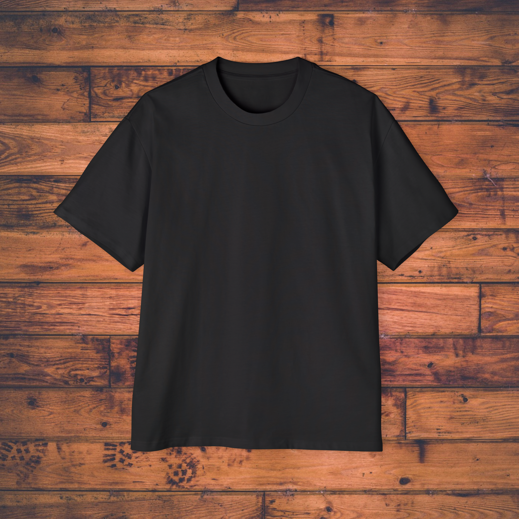 - Basic Black Plain Drop-Shoulder T-Shirt -