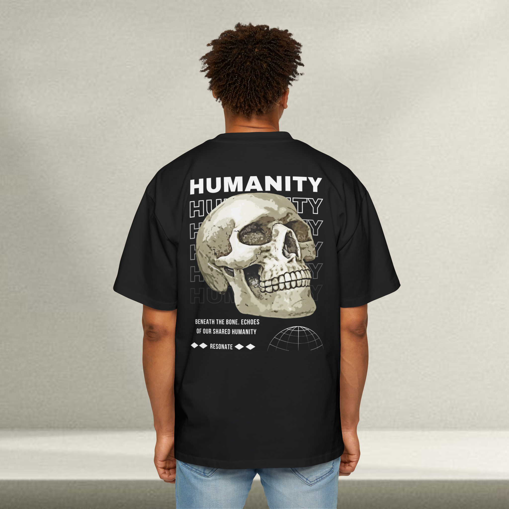 - Humanity (Black) Drop-Shoulder T-Shirt -