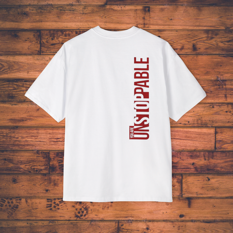 - Unstoppable (White) Drop-Shoulder T-Shirt -